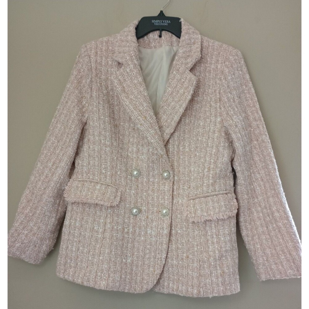 Pink and Metallic Tweed Blazer Size 2XL